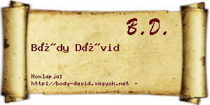 Bódy Dávid névjegykártya