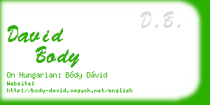 david body business card